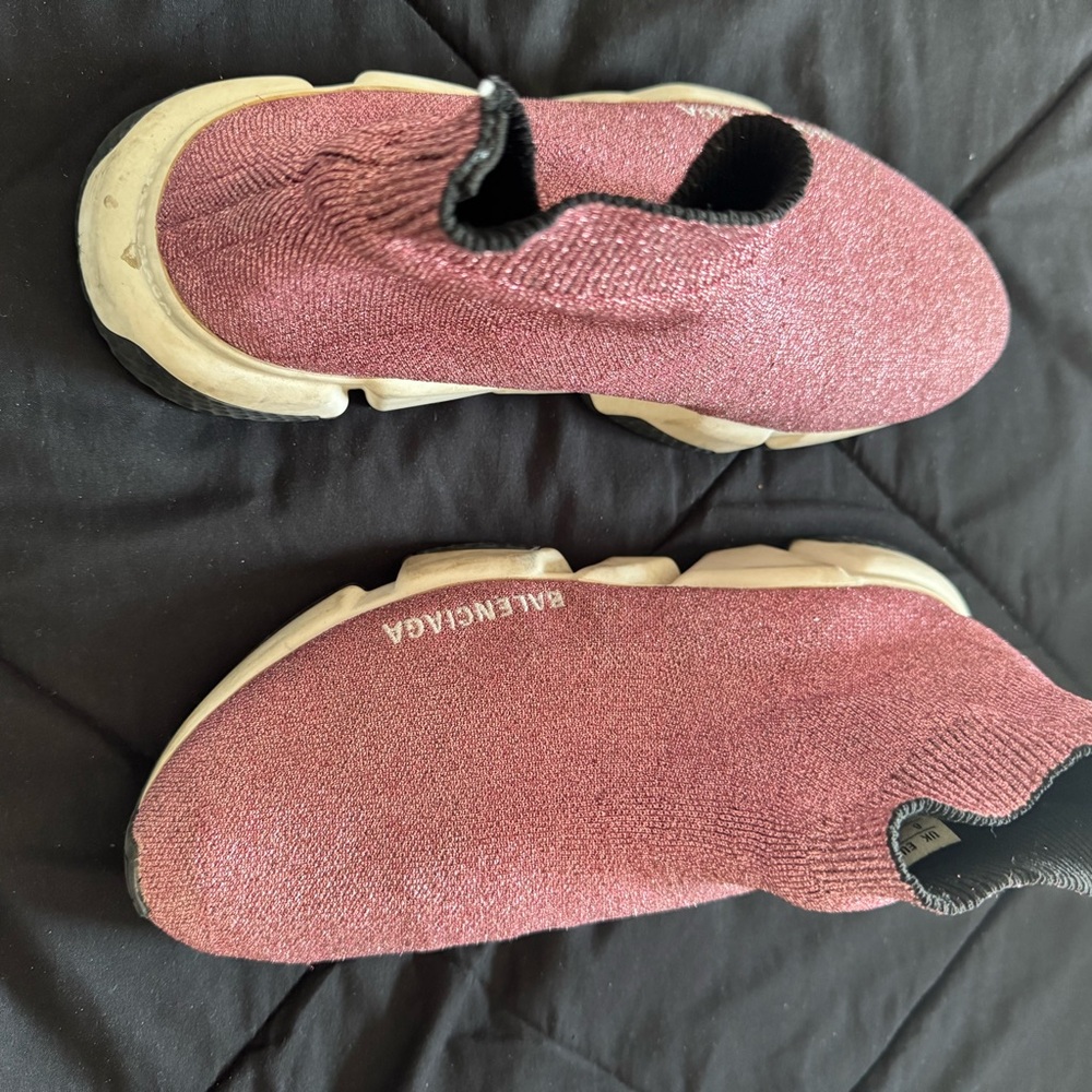 Balenciaga  Slip-On Sock Sneakers pink with sparkle